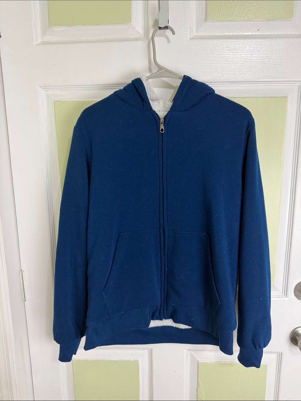 Seven Apparel Men’s Blue Zip-Up Hooded Sweatshirt - Classic Men's Hoodie Size: L